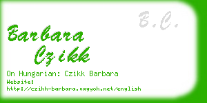 barbara czikk business card